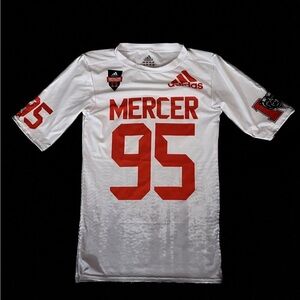 Adidas White and Red Graphic Jersey